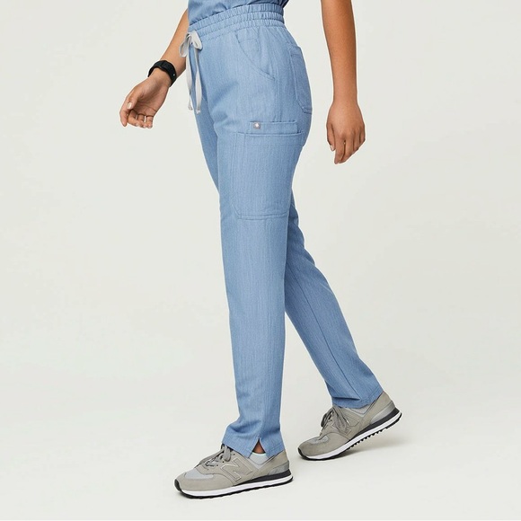 Figs Yola Skinny Scrub Pants - Heathered Indigo Blue Size: Small - Picture 3 of 12